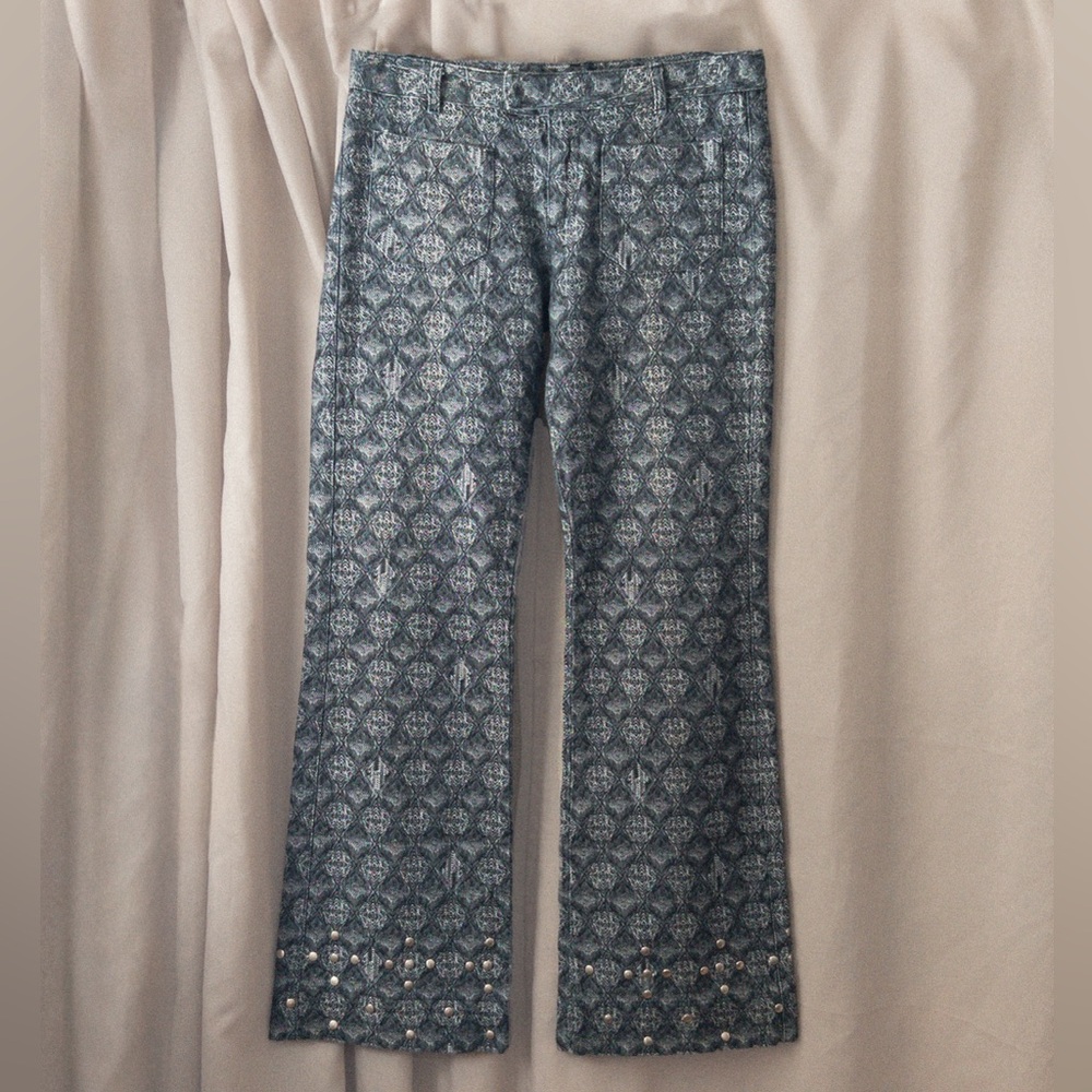 Jean Paul Gaultier • JPG. JEAN’S • Blue Flare Pants w/ studded detailling